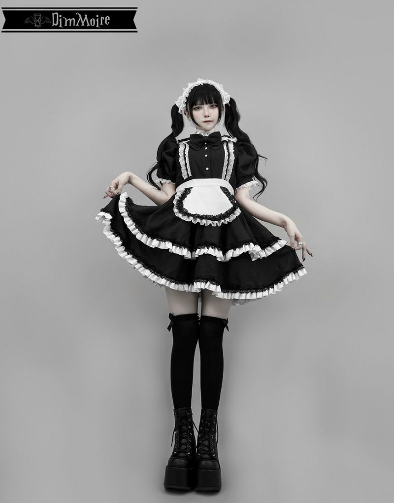 DimMoire ディムモアール 絶メイドワンピース Black&Stripe
