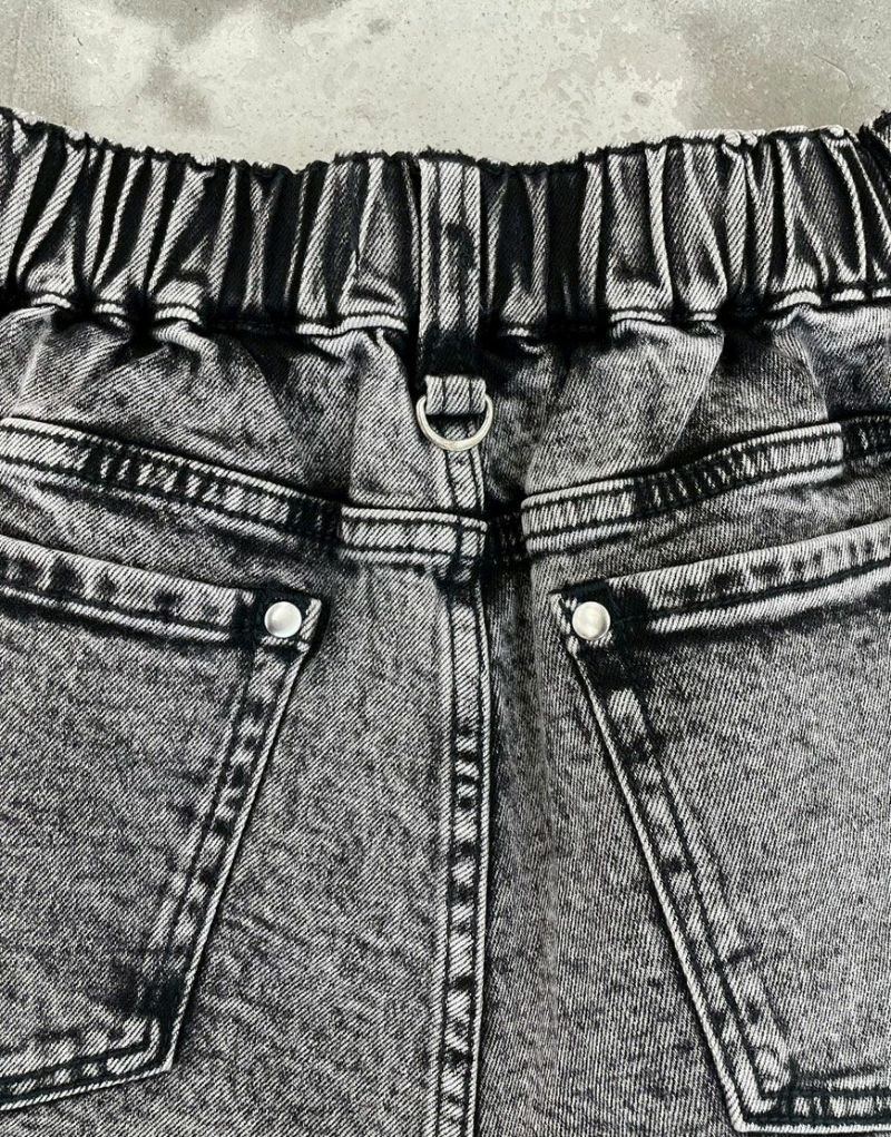 REFLEM【レフレム】サイドベルト付スタッズデニムショートパンツ