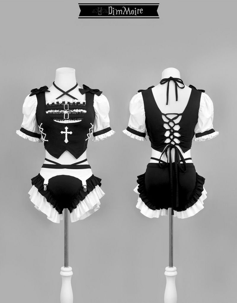DimMoire ディムモアール 十字の誓いスイムウェア Black&White dimmoire 十字の誓いスイムウェア【Black】ディムモア 水着 黒
