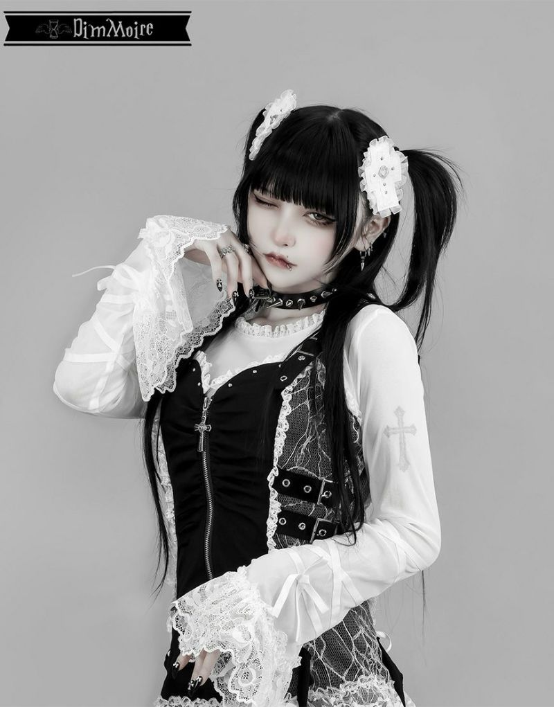 ディムモアール リボンクリップ DimMoire【ディムモアール】安全ピン×フリルリボン/B(クリップ