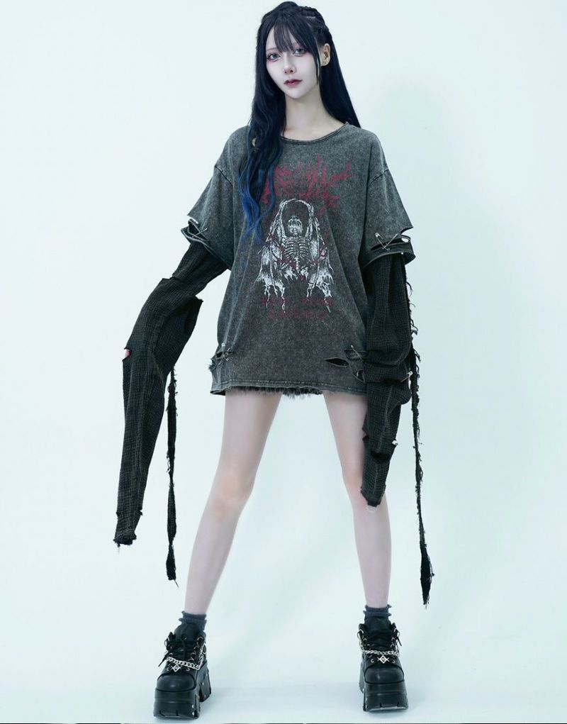 REFLEM フェイクレイヤードチェックロンT Black×Gray REFLEM フェイクレイヤードチェックロンT Black×Gray - メルカリ