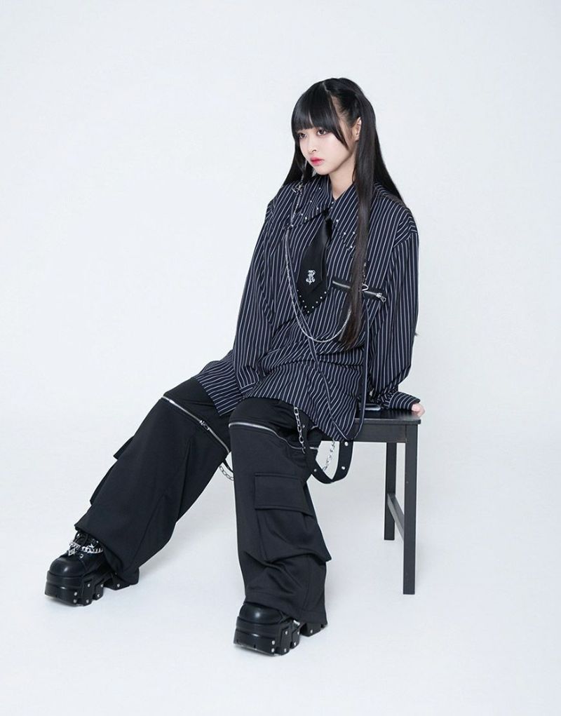 TRAVAS TOKYO【トラバストーキョー】テープ付きネクタイ長袖シャツ/全2色