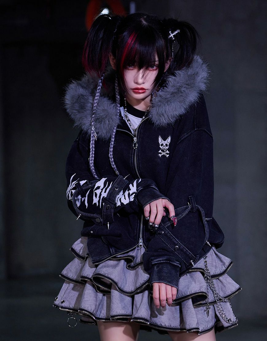 REFLEM プリーツレイヤーショートパンツ 黒×紫 チェック REFLEM  