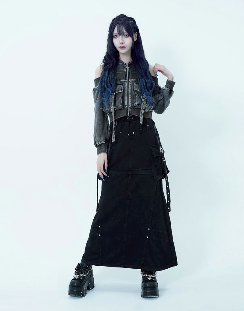 REFLEM【レフレム】オフショルクロップドジップパーカー/全2色