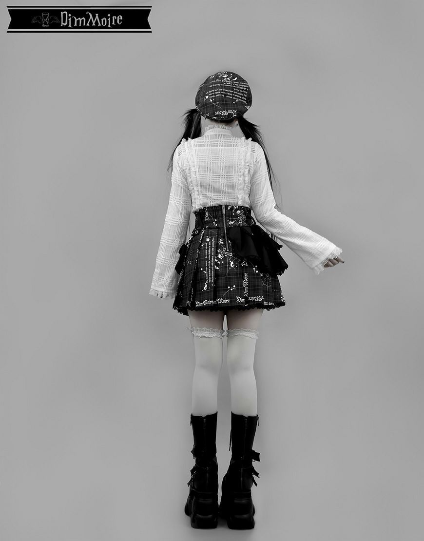 DimMoire【ディムモアール】魅了のロゴリベットベレー帽/Blackチェック