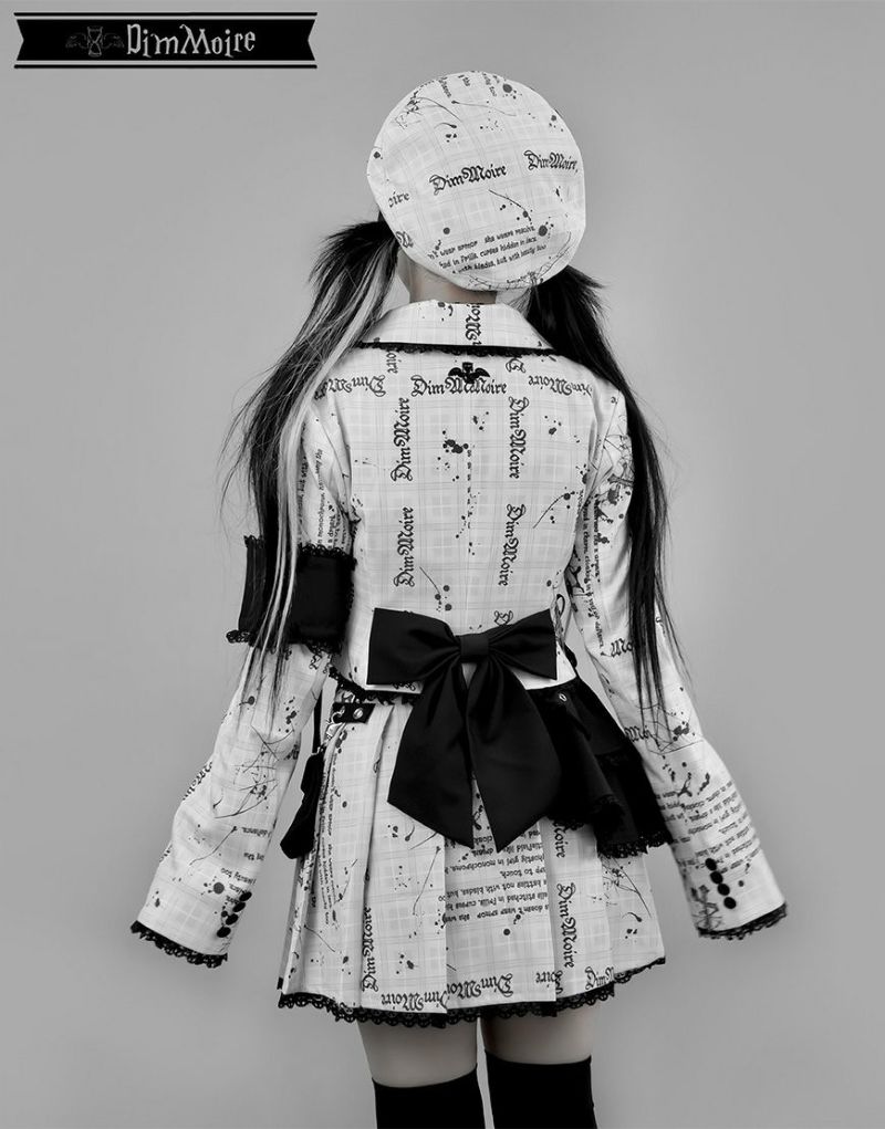 DimMoire【ディムモアール】魅了のバックリボンジャケット/Whiteチェック
