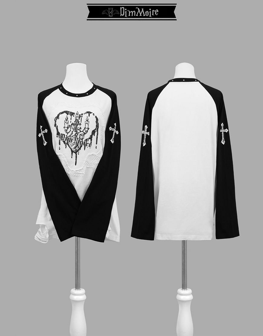 dimmoire Bloody Altar ロンT【Black&White】 DimMoire【ディムモアール】Bloody Altar ロンT/Black