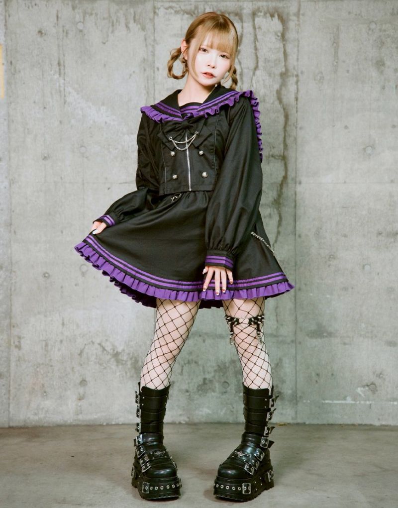 TRAVAS TOKYO【トラバストーキョー】セーラーフリルセットアップ/全3色