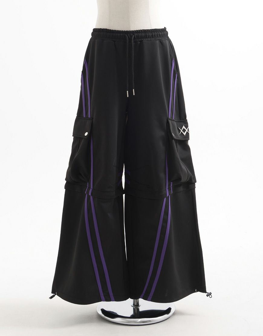 REFLEM/レフレム 2WAYワイド ベロアカーゴパンツ 黒紫 REFLEM/レフレム