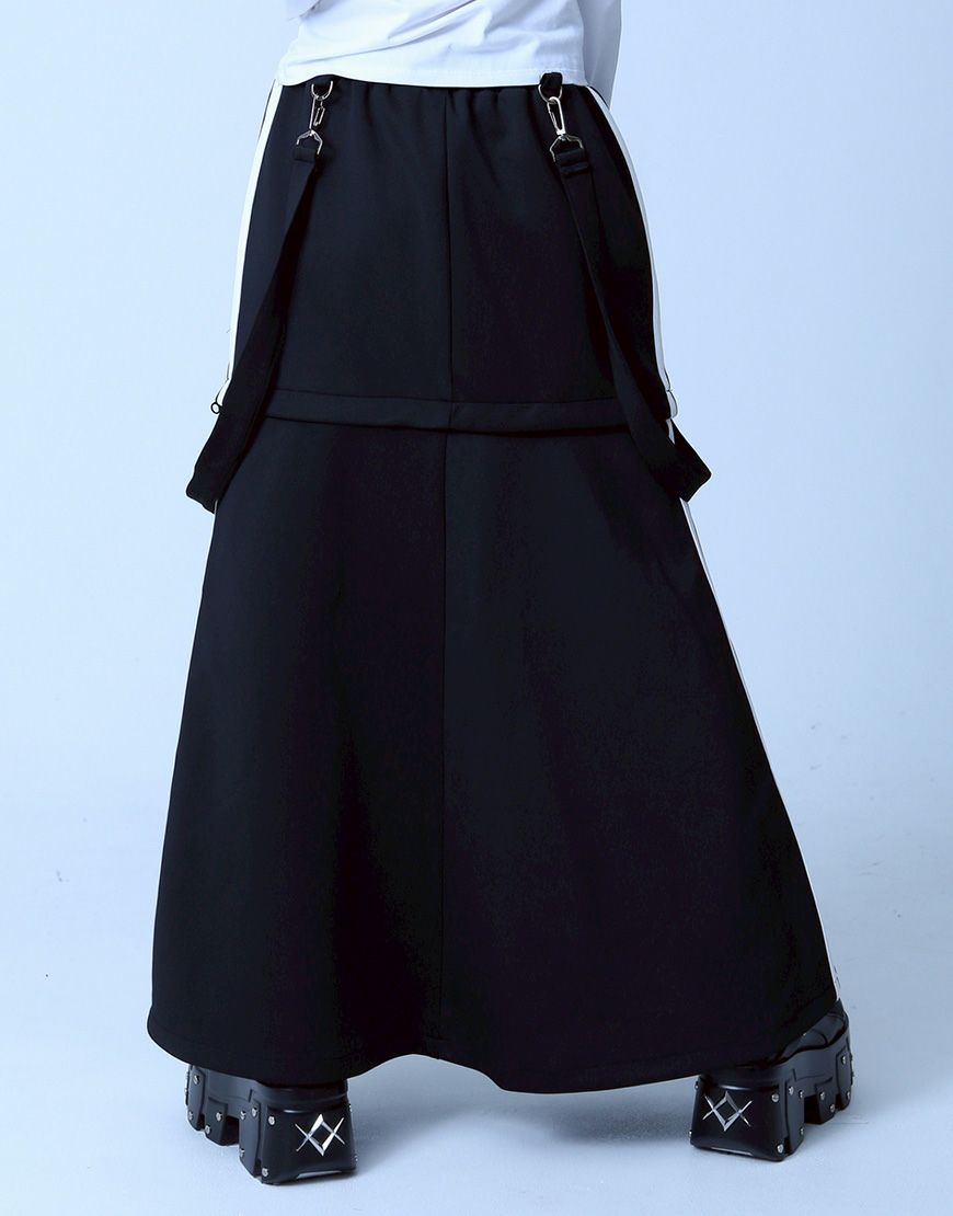 REFLEM/レフレム ポーチ付きジャージフリルスカートブラック×ホワイト REFLEM（レフレム） スカート 「REFLEM/レフレム」ポーチ付きジャージ