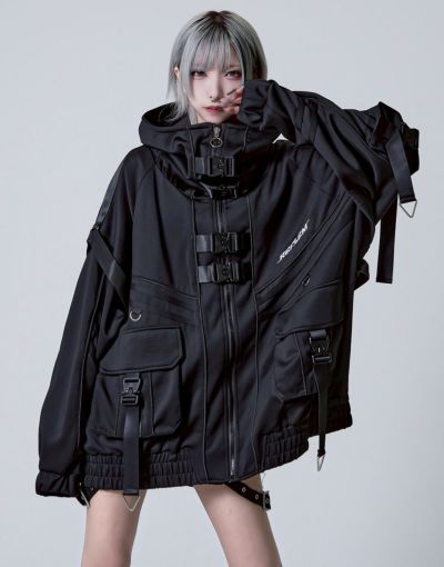 DimMoire ファーフードGothicパーカー black ロング丈 DimMoire【ディムモアール】ファーフードGothicパーカー/Black