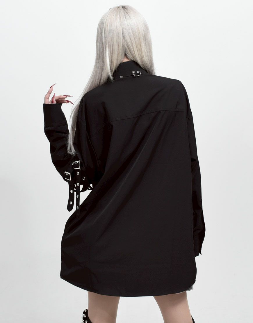 『REFLEM/レフレム』ステッチ入りネクタイ付きシャツ REFLEM（レフレム） ブラウス シャツ 「REFLEM/レフレム」ステッチ入り