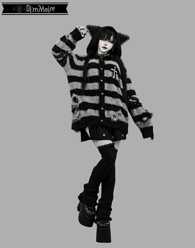 DimMoire【ディムモアール】Evil Catカーディガン/Stripe