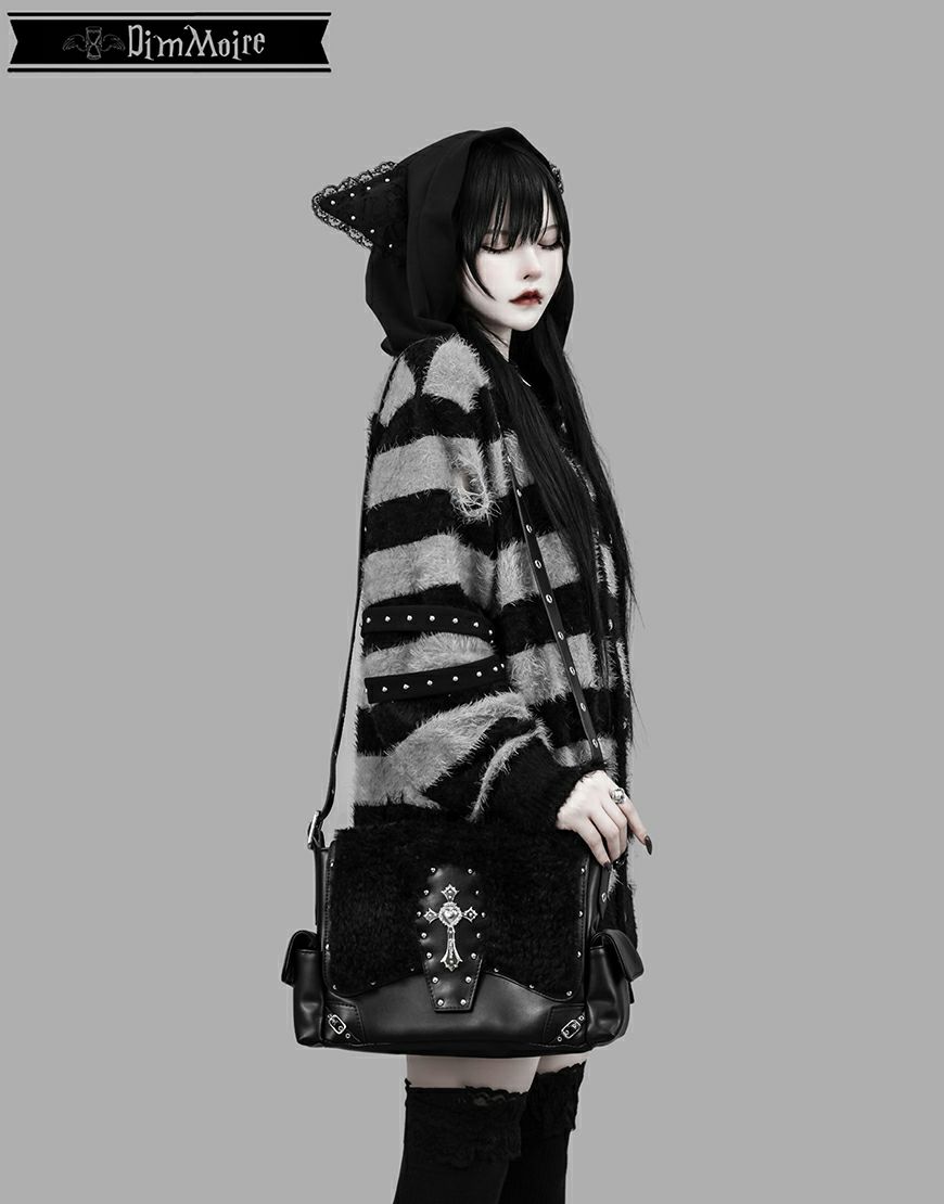 DimMoire　ディムモアール Evil Catカーディガン【Stripe】 正規品 新品 Evil Catカーディガン【Stripe】 地雷系 ニット 秋冬 地雷
