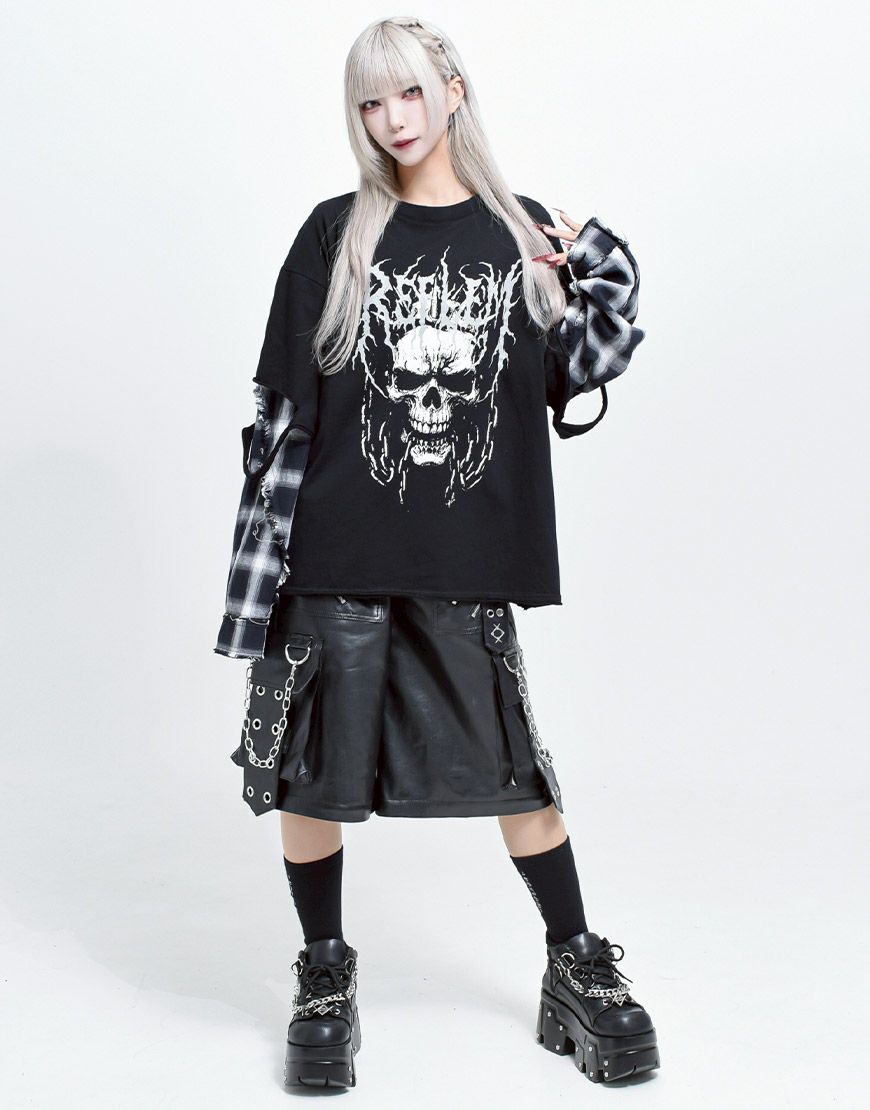 REFLEM（レフレム） 【タグ付き未使用】最終値下げ激レア送料込み REFLEM（レフレム） tシャツ 「REFLEM/レフレム」クロス刺繍L/S Tee