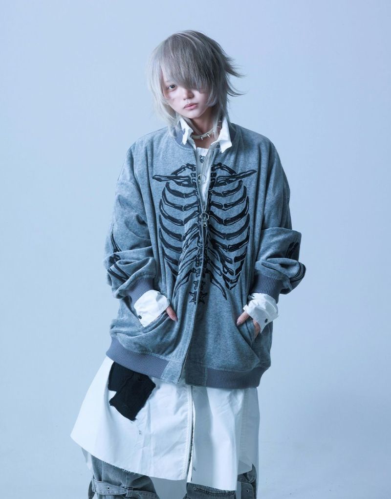 Gamchu【ガムチュ】 警戒骸骨摂取多量カーディガン Gamchu】 警戒骸骨摂取多量カーディガン