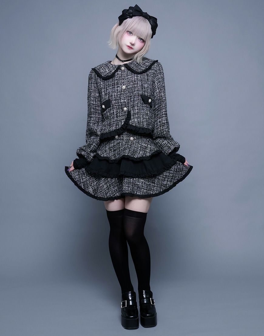 ililil【イルイルイル】令嬢地雷ちゃんツイードセーラーセットアップ/全1色