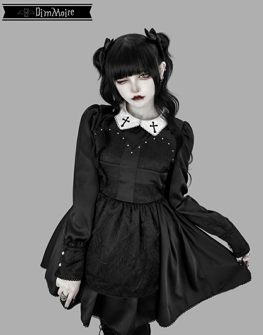♡ DimMoire ドレス＆インナー SET Black DimMoire【ディムモアール】堕夢の契りGothicドレス/Black×White