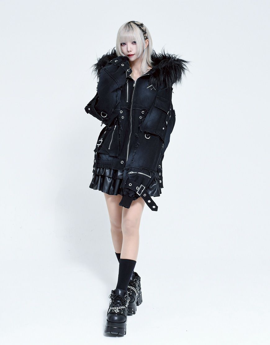 REFLEM【レフレム】デニムフリンジN2Bジャケット/全2色