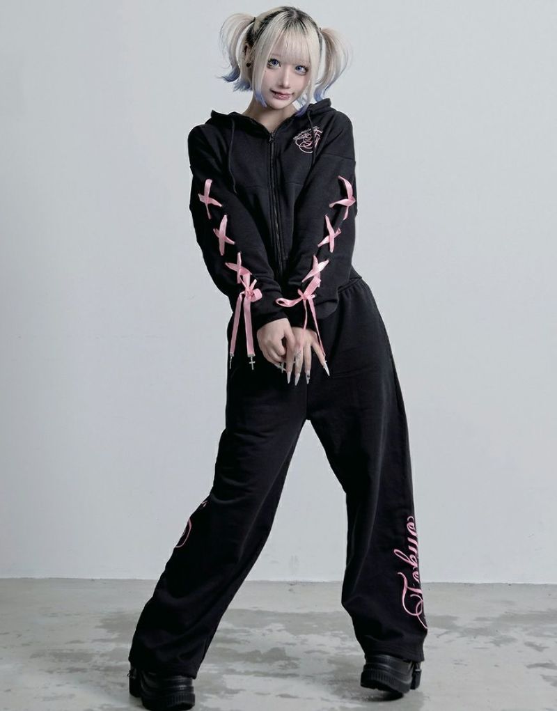 TRAVAS TOKYO【トラバストーキョー】ロゴ刺繍スウエットジップパーカー