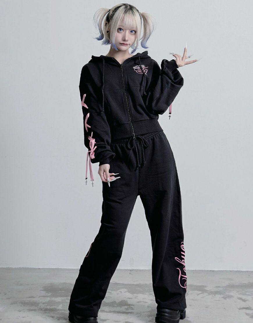 TRAVAS TOKYO【トラバストーキョー】ロゴ刺繍スウエットジップパーカー