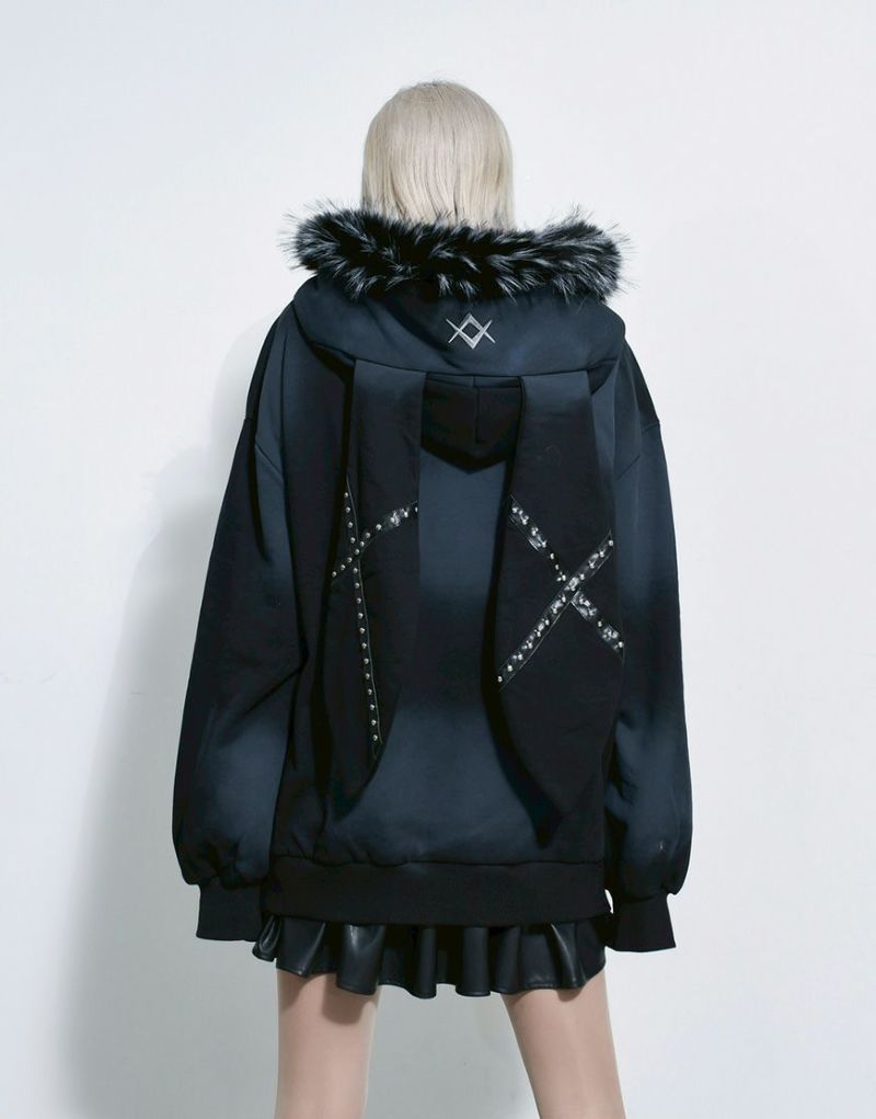 REFLEM【レフレム】ファー付きうさ耳ジップパーカー/全2色