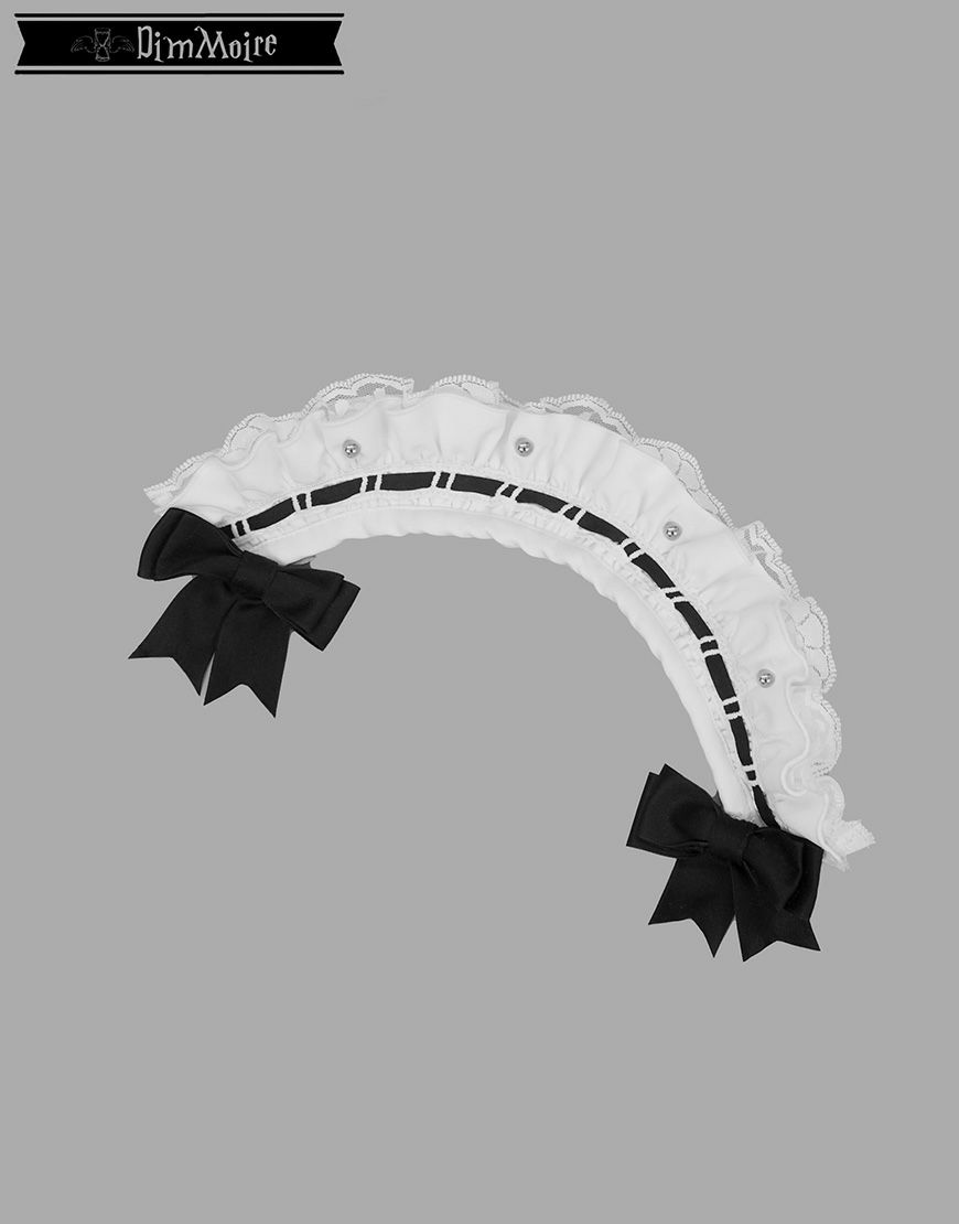 DimMoire ディムモアール ヘアリボン ブラック ホワイト 2色セット DimMoire【ディムモアール】メイドヘアアクセサリー/Black×White