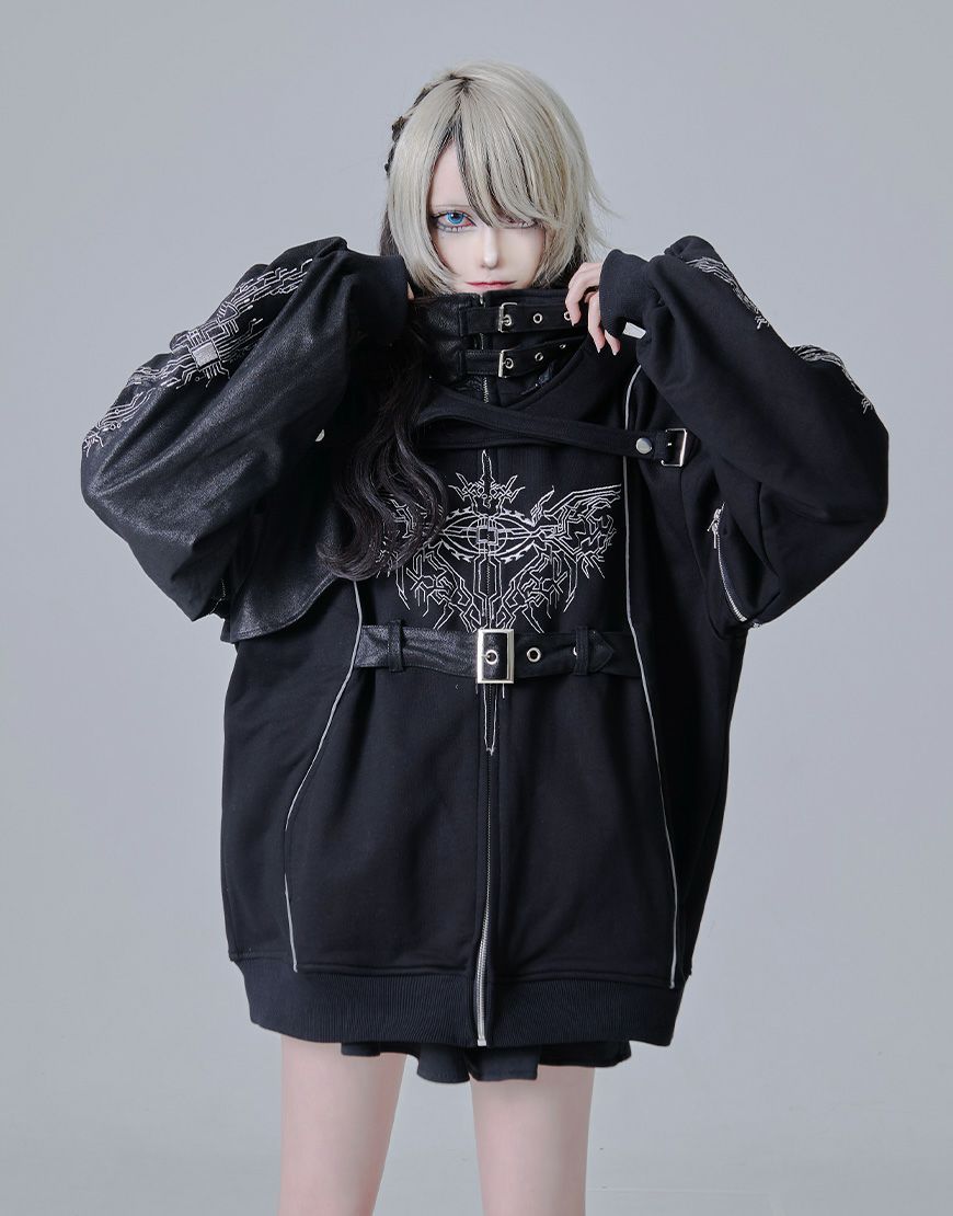 DIMREM【ディムレム】超ハトメファーフードパーカー/Black DIMREM】超ハトメファーフードパーカー【Black】 DIMREM【ディムレム