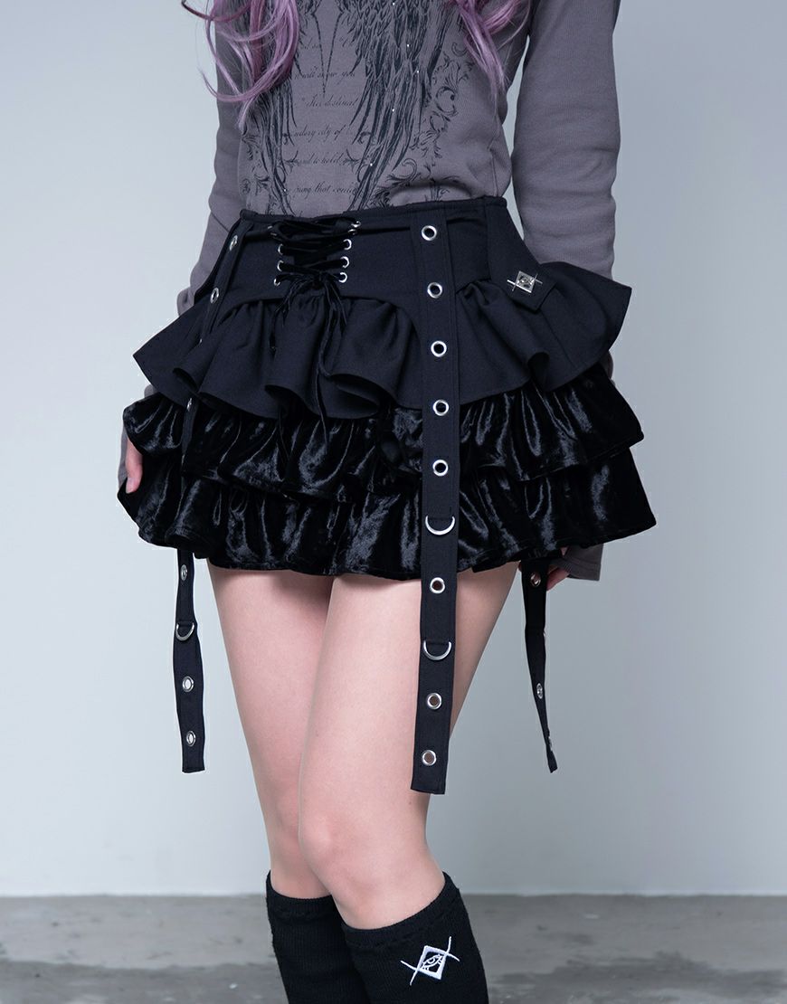 REFLEM【レフレム】アシメプリーツカーゴデニムスカート/全2色